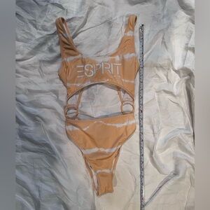 Espirit Peach and White Bikini One Piece, SZ XS, EC